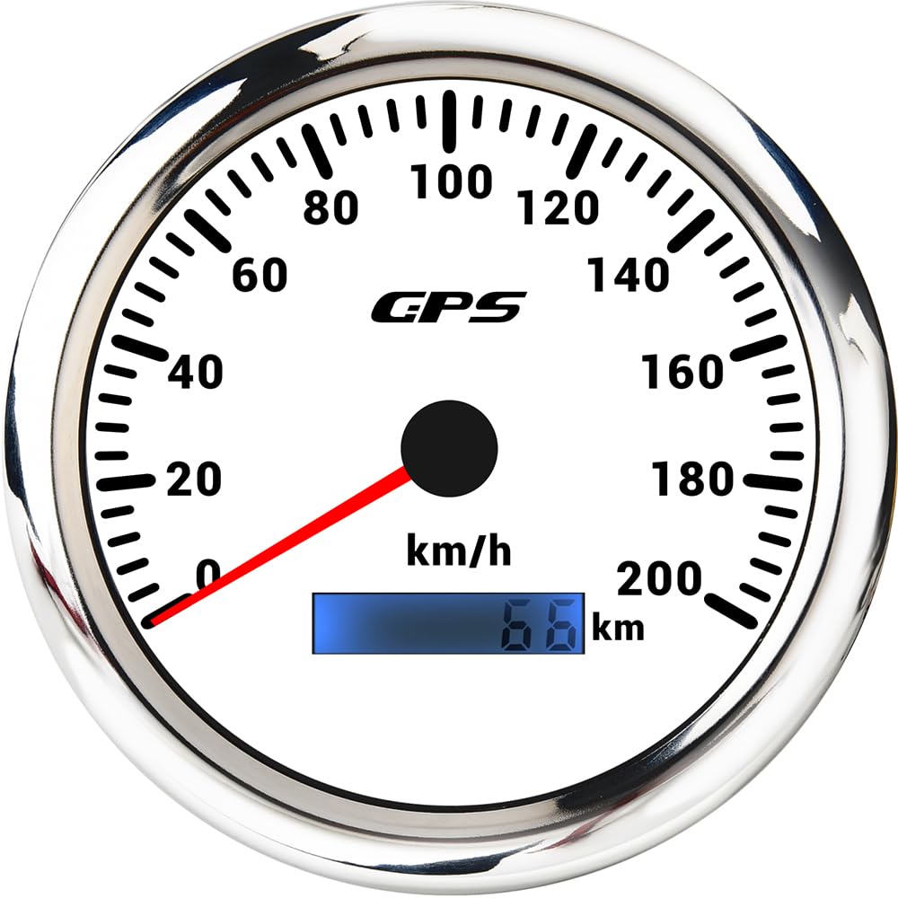 ELING Compteur de vitesse GPS 110 mm 0-200 km/h 12 V 24 V universel pour voiture moto avec rétroéclairage 7 couleurs