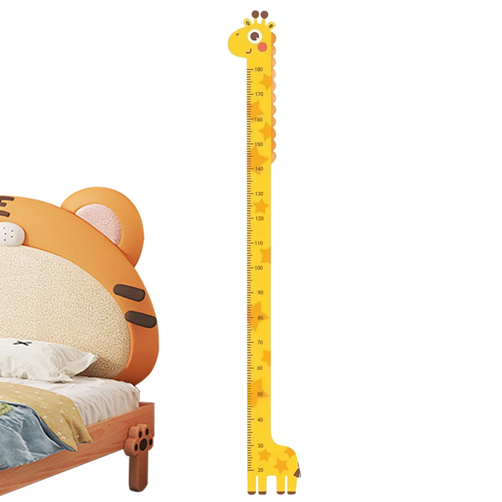 Toise Mural Enfant avec Animaux - Tableau de Mesure de Croissance Autocollant 194 cm pour Chambre Bébé, Décoratif et Sans Outil, de Taille