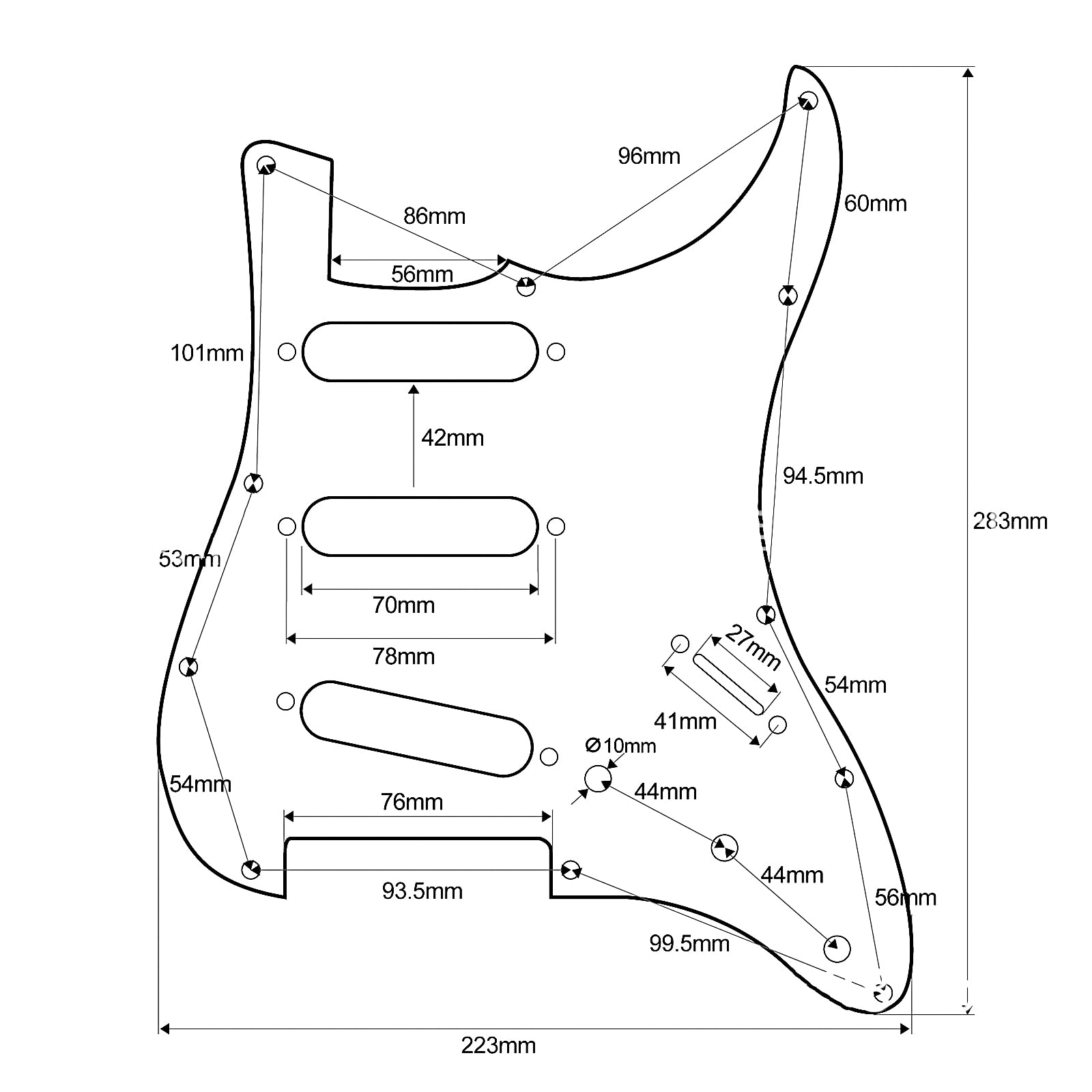 Musiin electric guitar pickguard compatible with Strat/Stratocaster 3-layer protector - Image 2