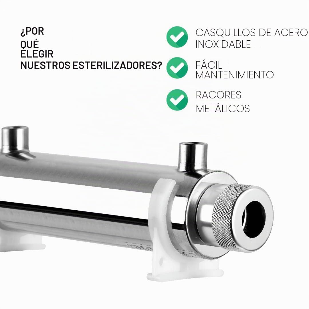 Sistema de desinfección agua UV 4 watt lampara ultra violeta 2+2 pin esterilización de 1.5 litros de agua por minuto