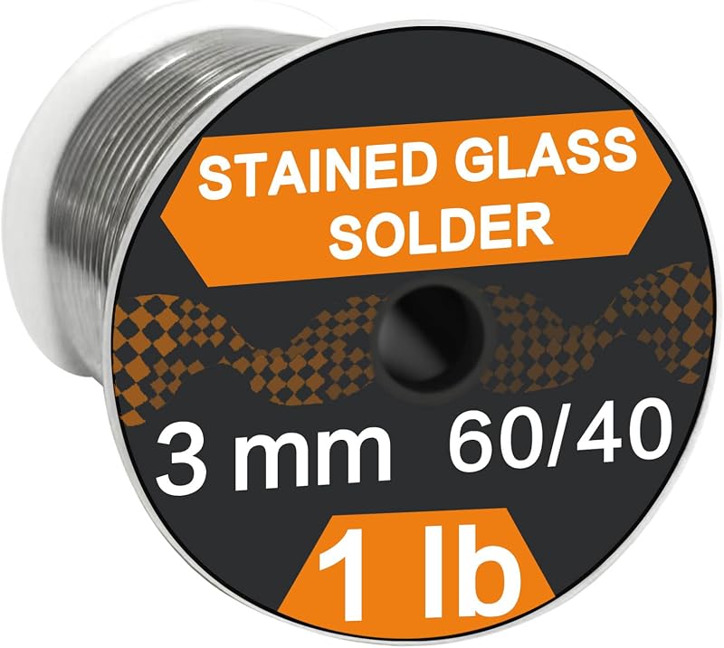 60/40 Solder for Stained Glass, 1/8"(3mm) Dia, 1 lb Spool, Supplied by ANOSON