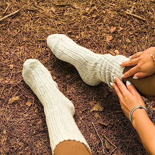 Image of Premium Heavy Wool Socks For Women - Soft, Stylish, Durable Socks, Heavyweight, Crew Length Wool Socks, Size 5-10