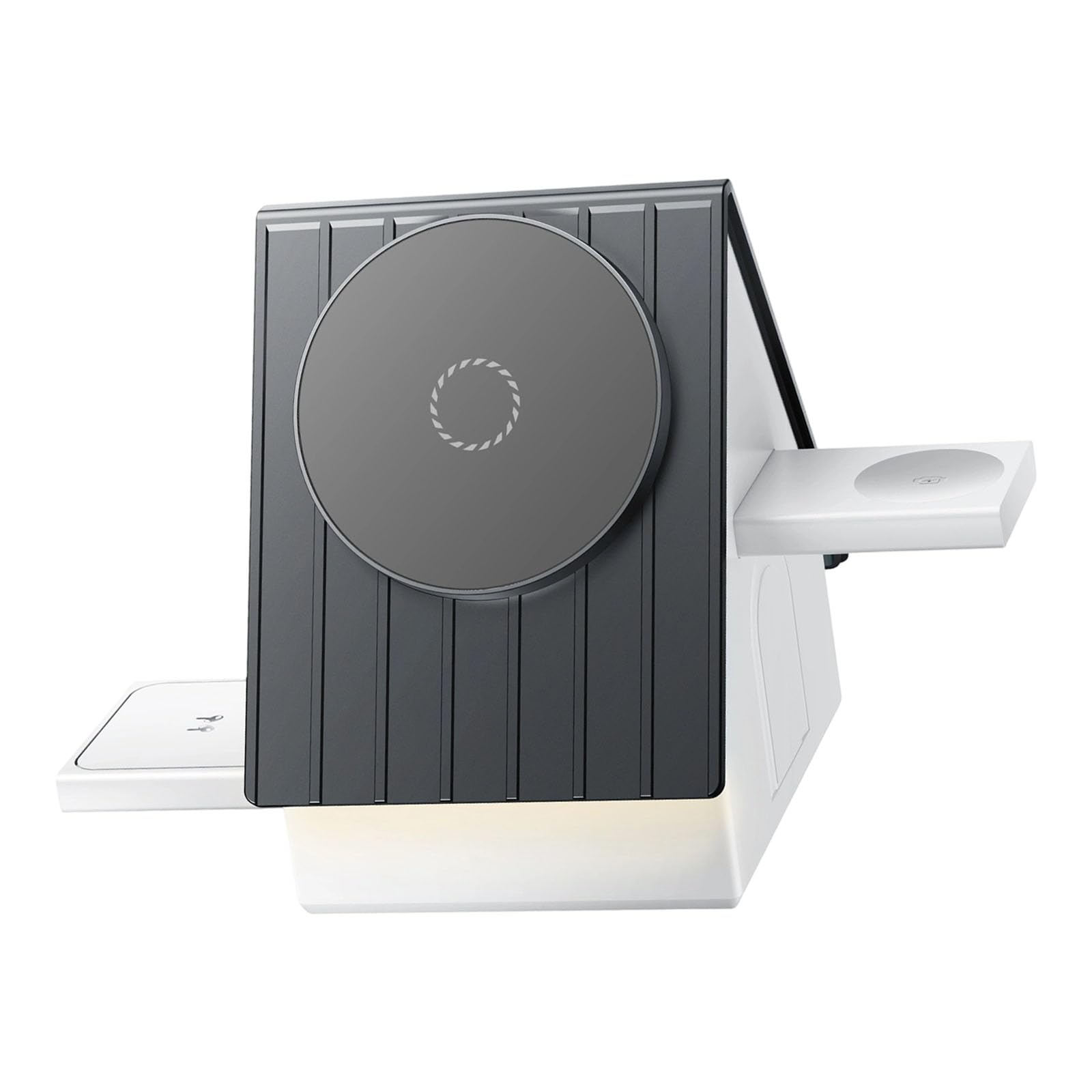 Stazione di ricarica wireless magnetica I telefoni cellulari auricolari e smartwatch come pratico dispositivo 3 in 1 per accessori mobili. Forte magnete