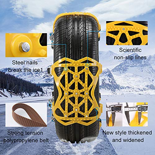 soyond Car Snow Chains 6 Pcs Emergency Tire Chains for Pickup Trucks Anti Slip Snow Chains for SUV Automotive Exterior Accessories Tire Chains(Tire Width 6.4-10.9\" 165-275mm) - Thumbnail 3