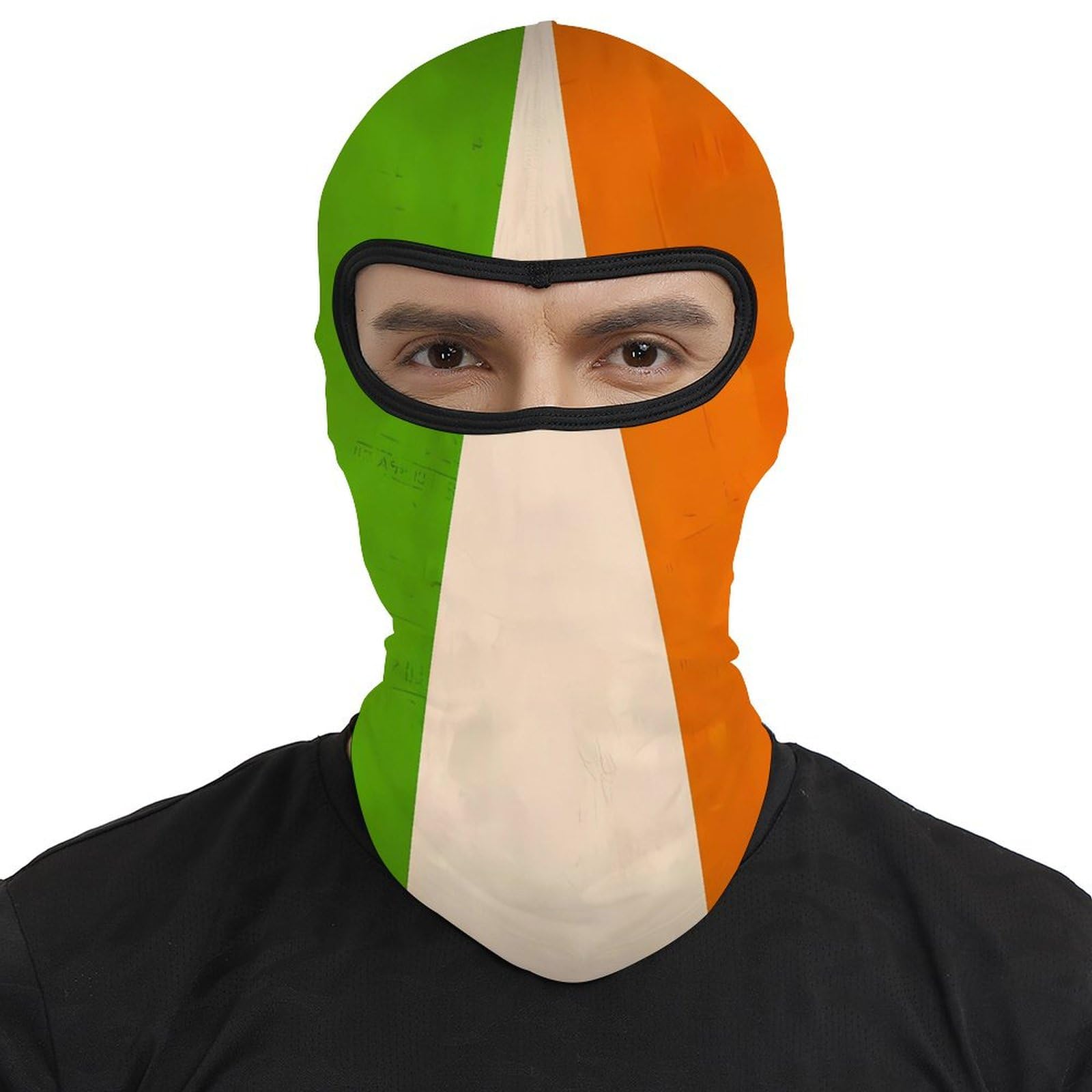 Irish Flag Full Face Mask,Windproof Patriotic Flags Themd Balaclava Neck Headwear Face Cover for Unisex Cycling