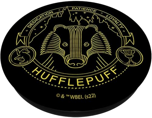 Miniatura 2 de Harry Potter PopSockets de arte de línea de símbolos Hufflepuff PopGrip intercambiable