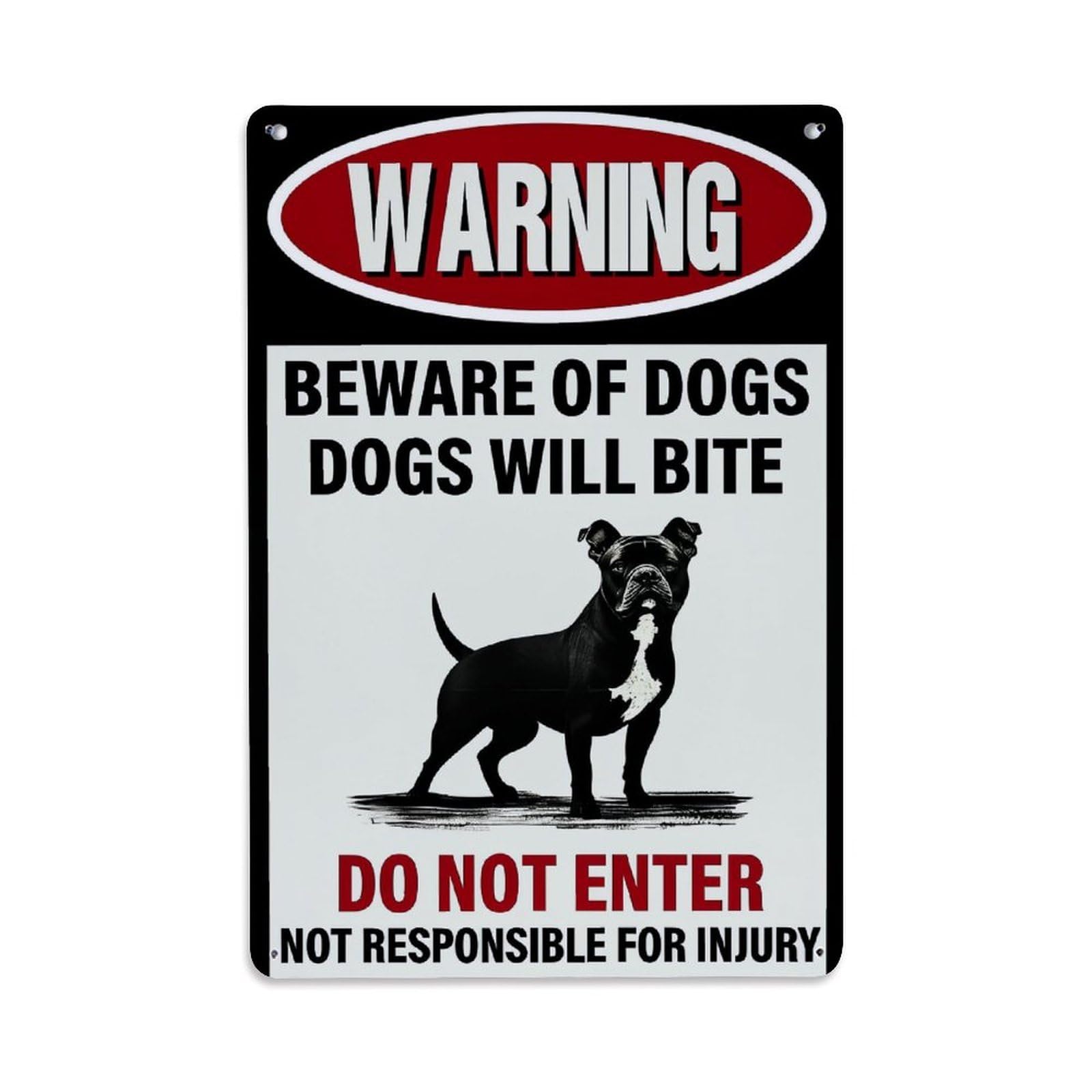 Nestemfo Vintage Warning Beware Of Dogs Sign Tin Sign Metal Sign, Living Room,Bar, Home, Bedroom Wall Decor,Retro Metal Poster 8X12 Inches