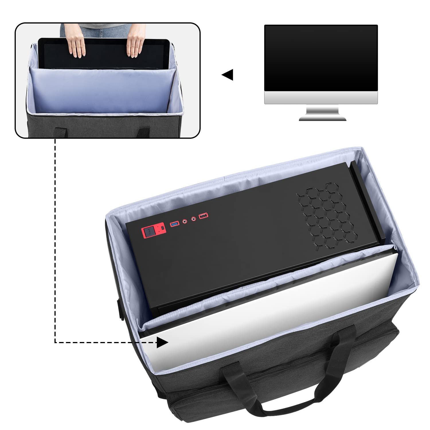 Amazon.co.jp: CURMIO デスクトップパソコン用キャリングケース