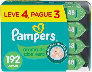 Lenços Umedecidos Pampers Aroma de Aloe Vera 192 Unidades