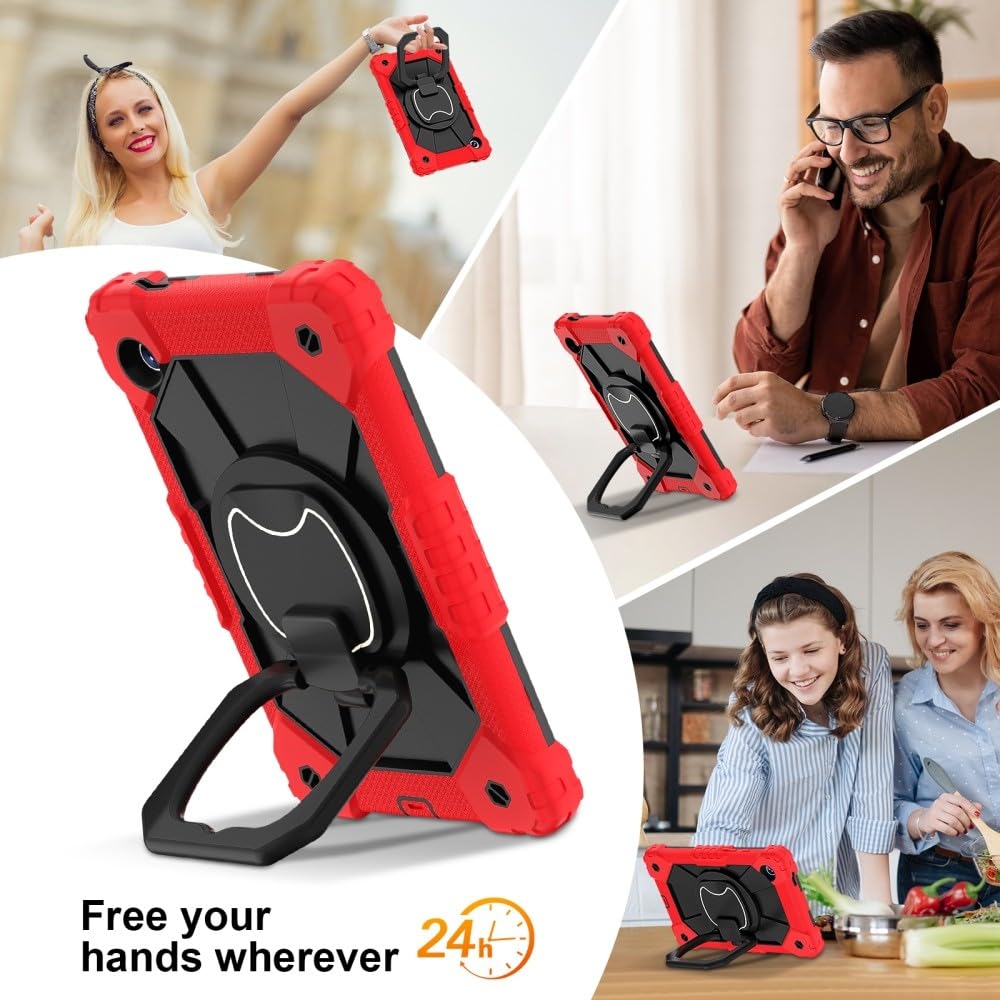 Generic etui kompatybilne z Samsung Galaxy Tab A9 8,7 SM-X110 X115 X117 (kolor: kolorowy niebieski) odporny na wstrząsy futerał twardy tył twardy silikonowy stojak pokrowiec