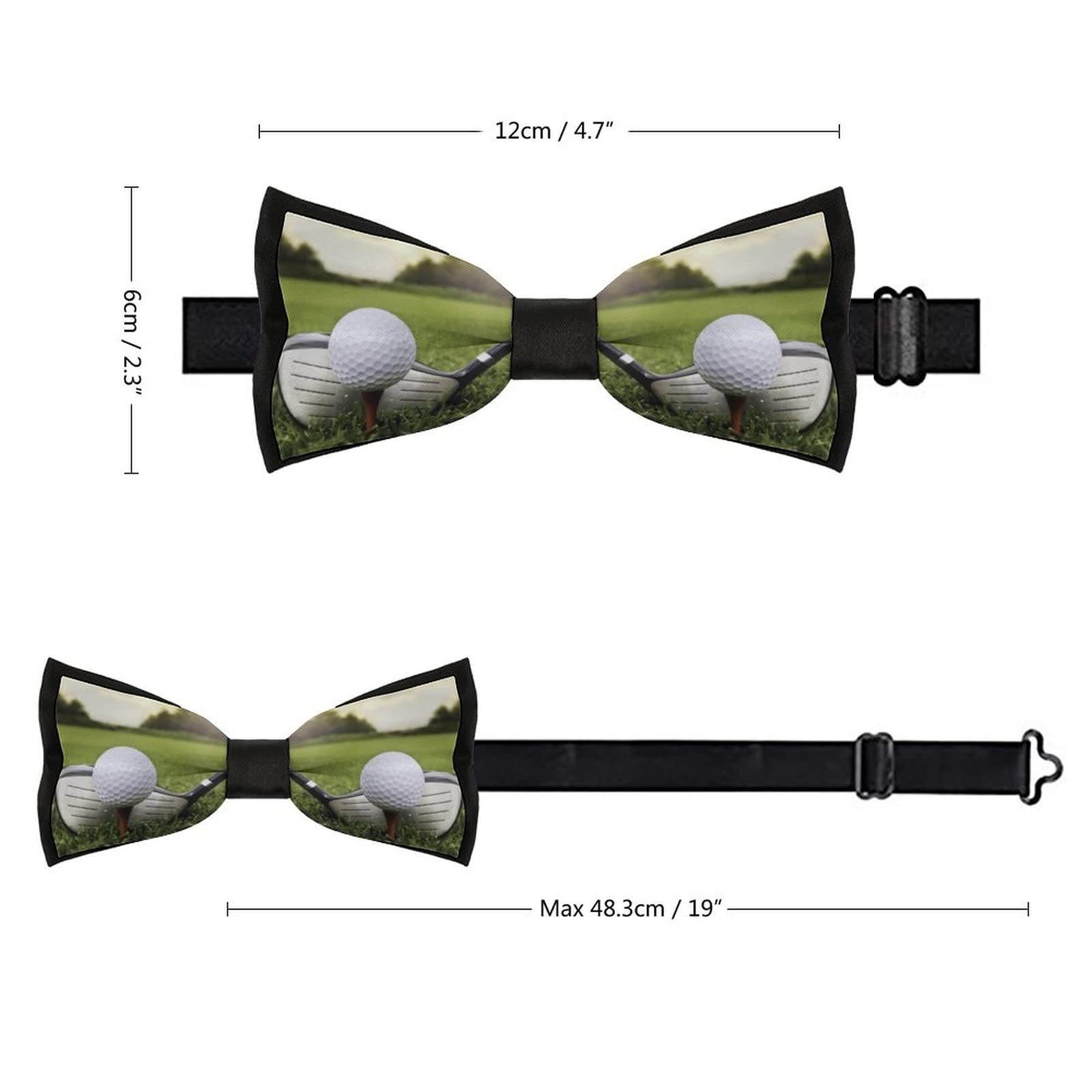 Golf Men's Bow Tie Pre-Tied Adjustable Bowtie for Formal Wear Tuxedo Wedding