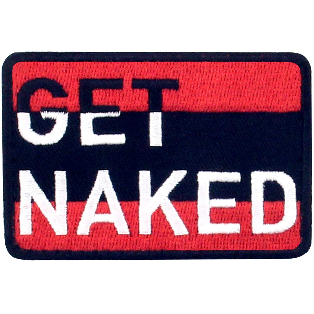 Embtao Get Naked Embroidered Patch Tactical Morale Applique Fastener Hook & Loop Emblem