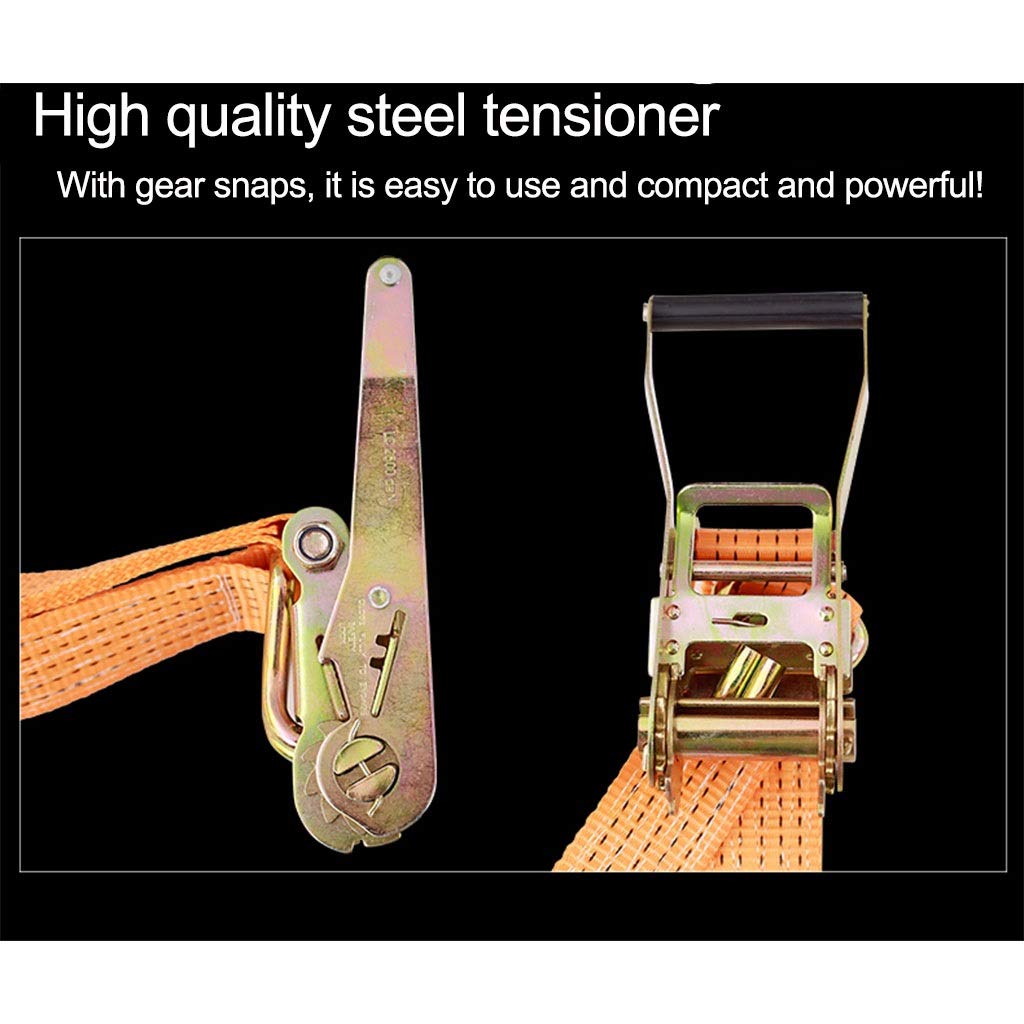 Cinghie di fissaggio - 5 cm larghezza 10 piedi Tiro tonnellate a cricchetto for carichi pesanti for cinture carico in bundle con l(2m)