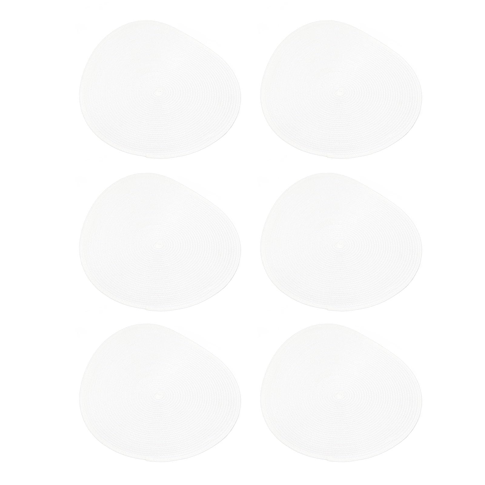 Sets de table ronds tressés à la main blancs (lot de 6) pour protection de table