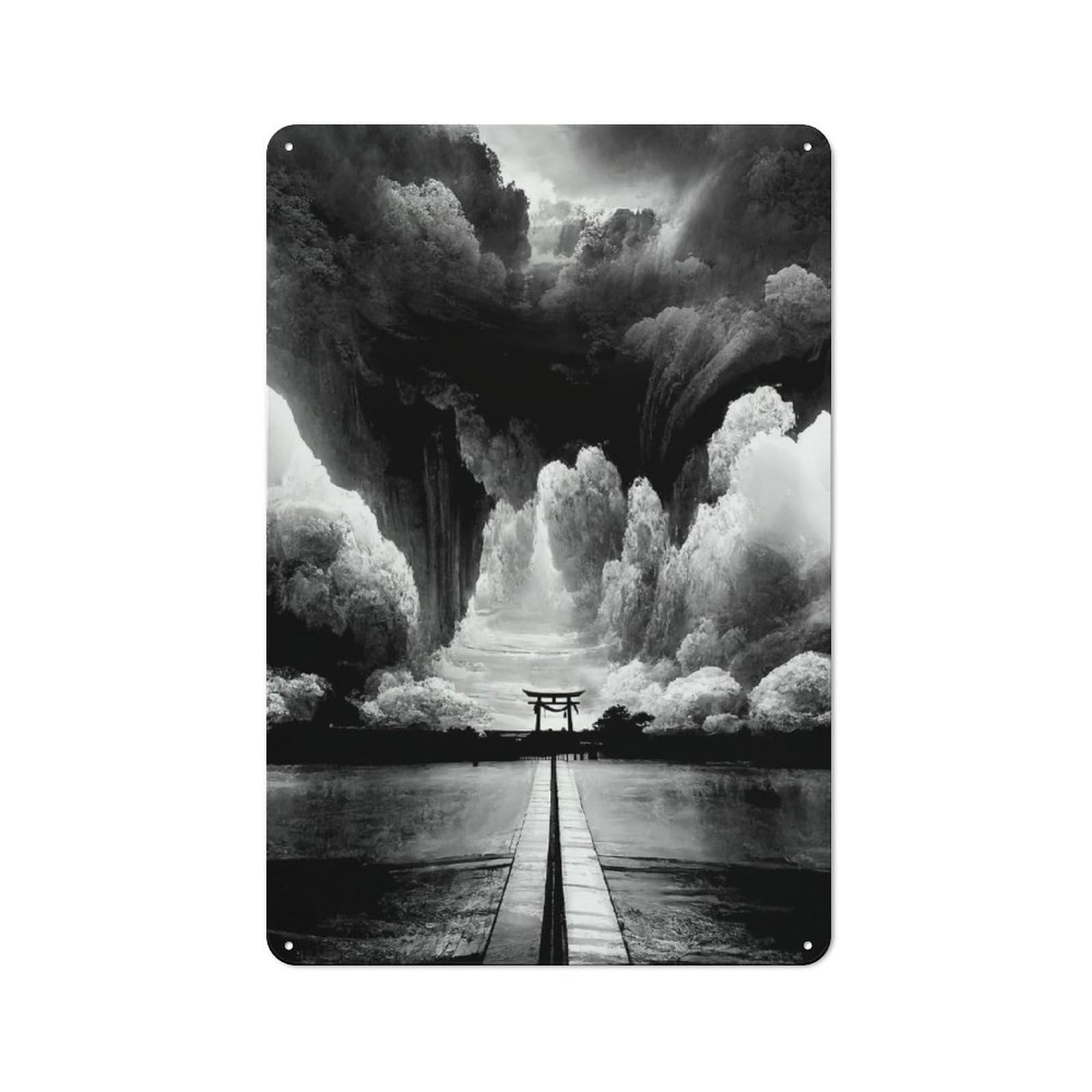 Junmoney Dramatic Shrine Tin Wall Plaque 30X20cm With For Studio Or Craft Room, For Cooler-Season Styling In Studio And Craft Room