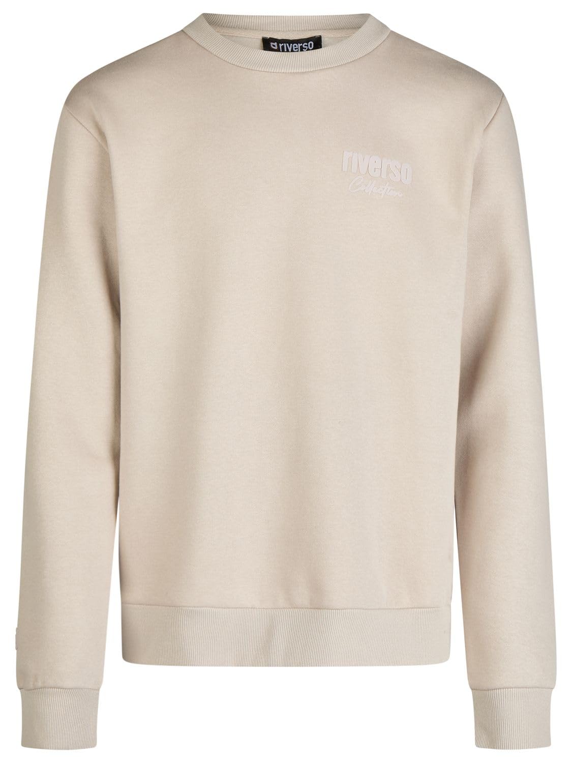 riverso Pull pour homme avec imprimé RIVJamie - Coupe droite - Col rond - Manches longues - Blanc, beige, gris, vert, noir - Tailles S, M, L, XL, XXL, 3XL, 4XL, 5XL