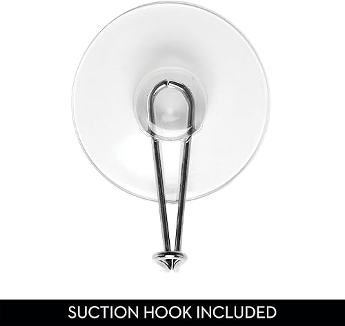 Miniatura 9 de iDesign - Escobilla de baño de plástico para vidrio con soporte de gancho de succión, 12 pulgadas, transparente