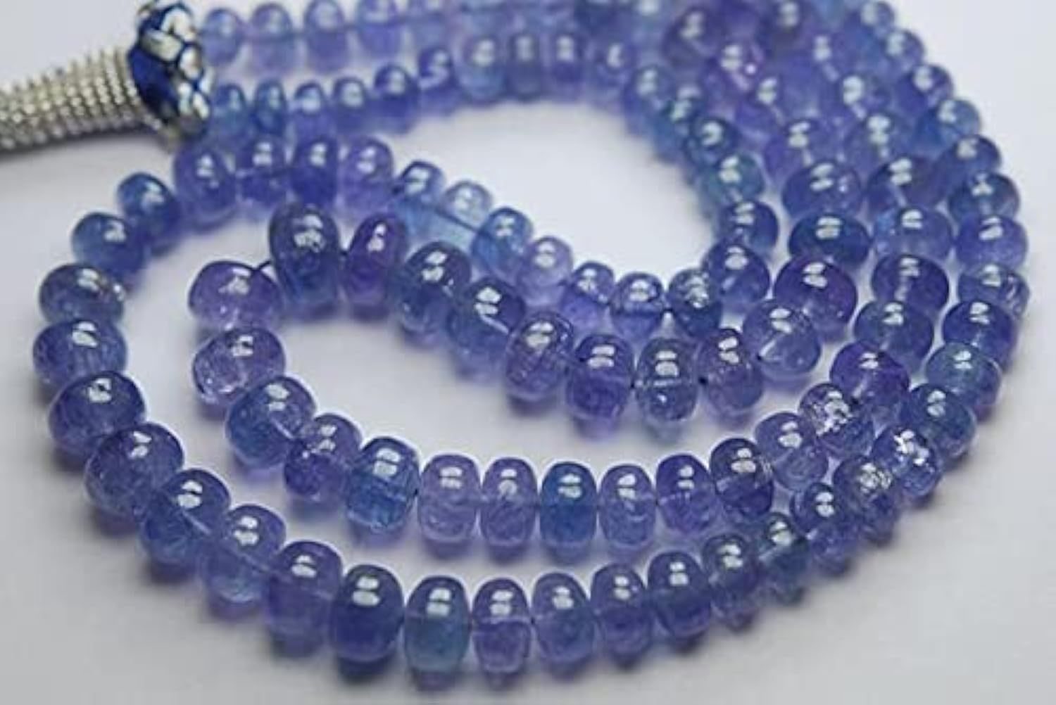 Tanzanite naturelle en rondelles lisses 5-9mm pour la création de bijoux, lot de 2 fils de 11"