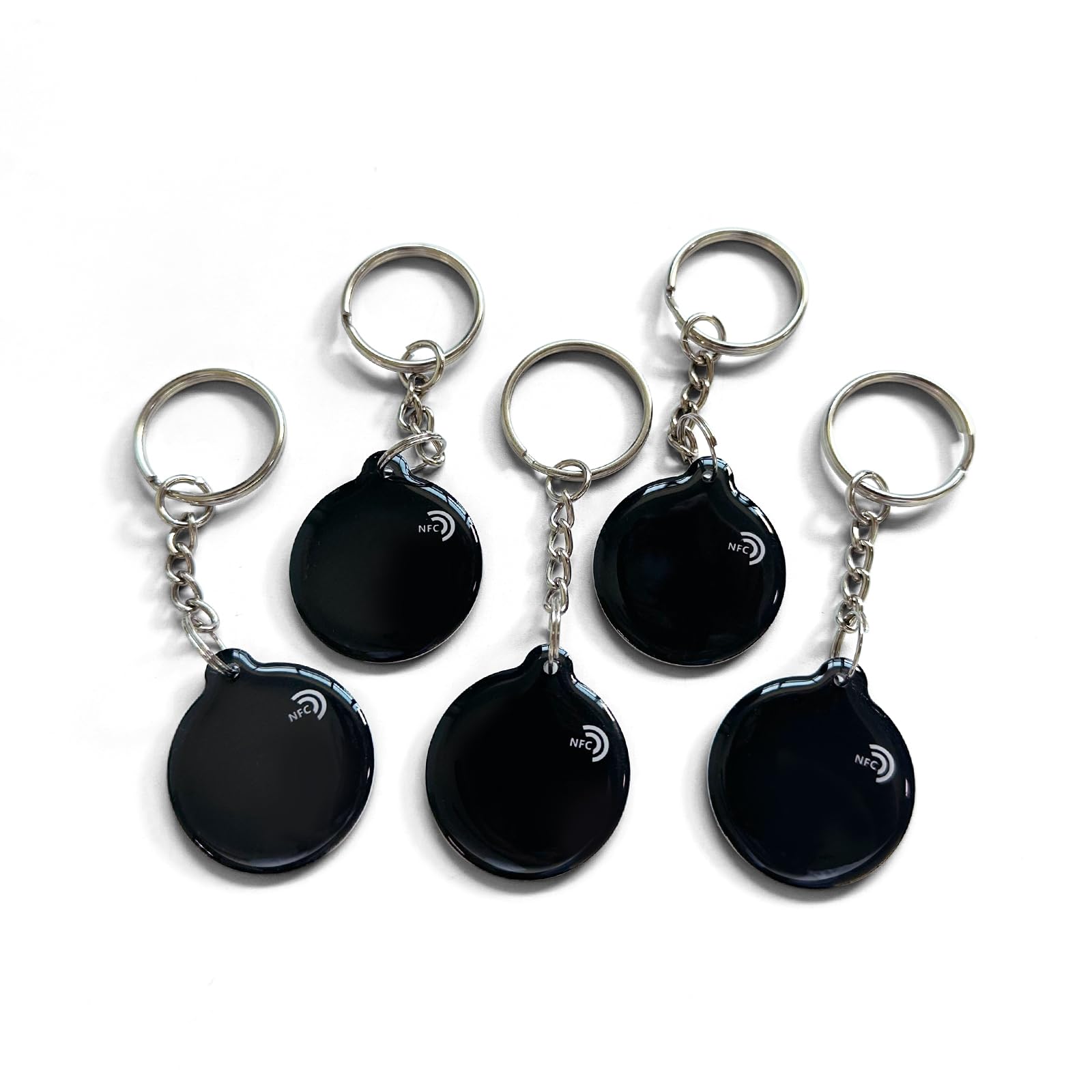 BABIQT 10pcs NFC Keyfobs Tags Black NTAG213 NFC Keychain Rewritable NFC Cards 137 Bytes Memory Compatible with All NFC-Enabled Smartphones & Device