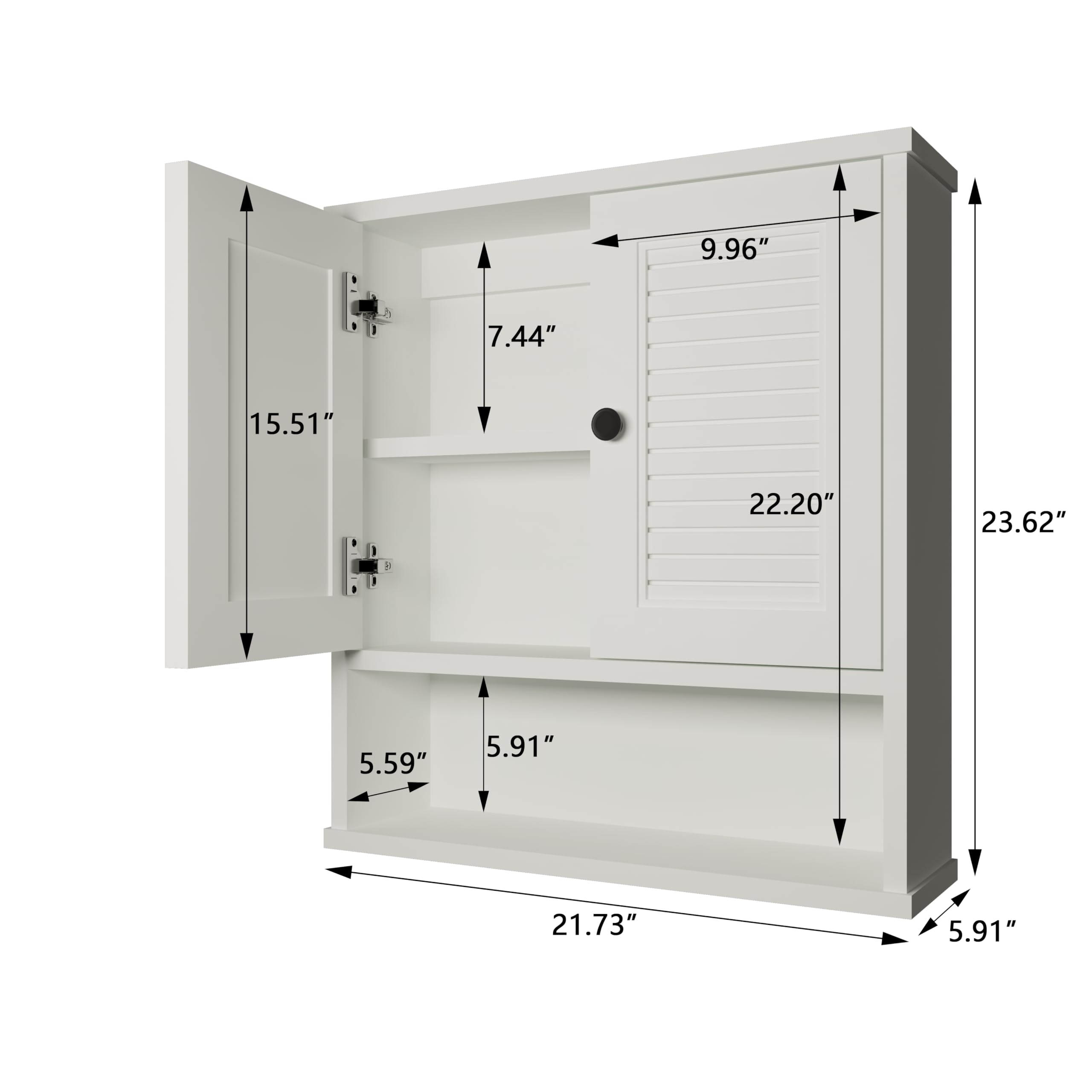 JMJA WPC Bathroom Cabinet Wall Mounted,Medicine Cabinet with Adjustable Shelves,Suitable forBathrooms, Bedrooms & Balconies
