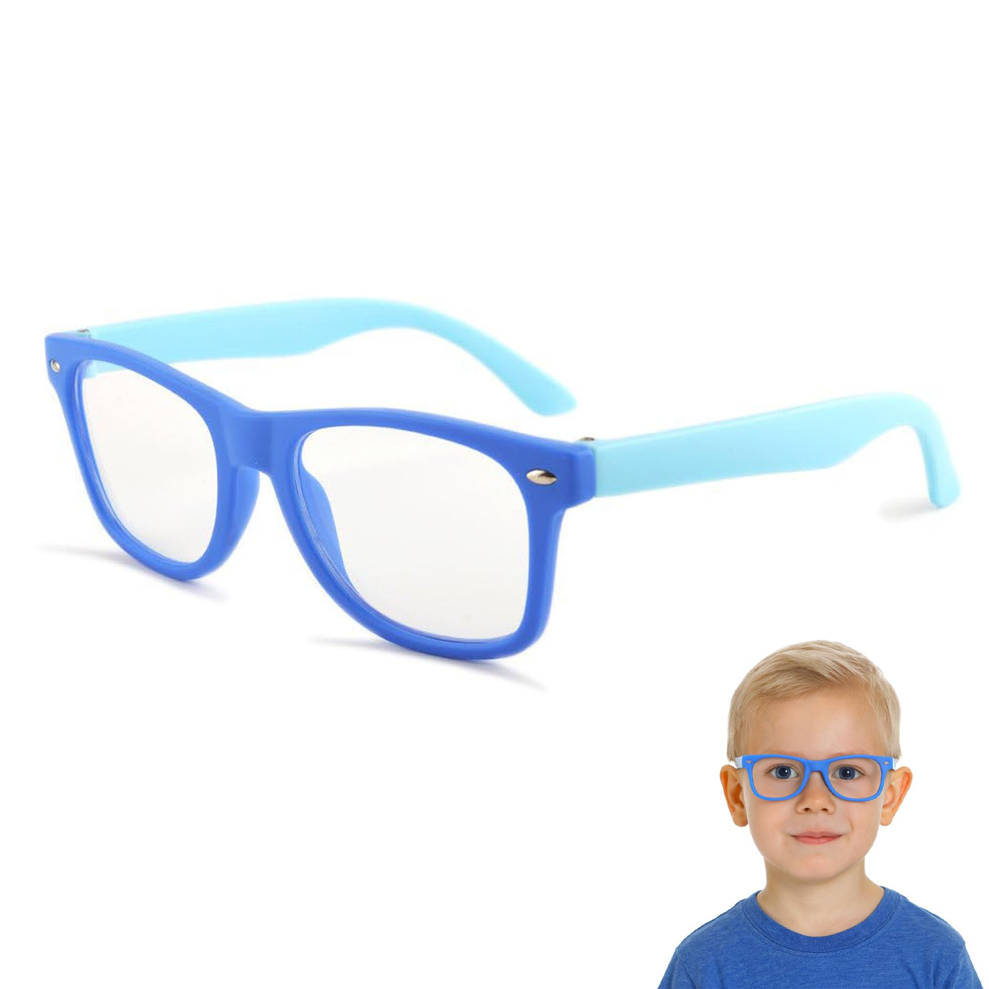Gudzws Kids Blue Light Blocking Glasses Rectangle Digital Boys Girl Age for 5-12