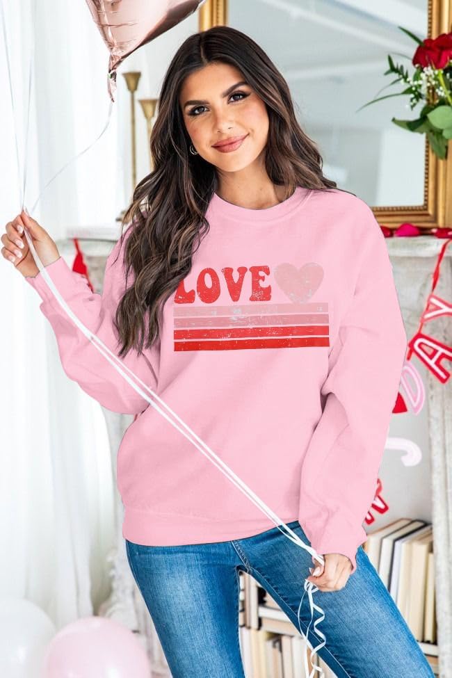 LUKYCILD Valentines Love Heart Shirt: Women Casual Crewneck Sweatshirts Funny Love Graphic Tee Long Sleeve Pullover Tops - Image 5
