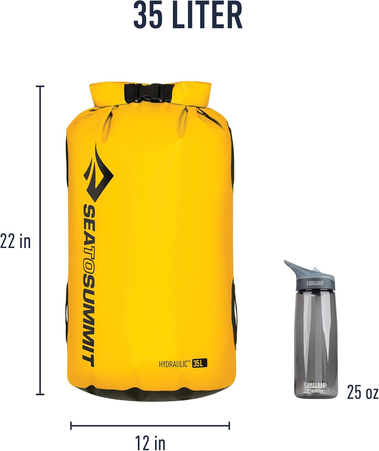 Sea to Summit Hydraulic Dry Bag, Heavy-Duty Dry Storage, 35 Liter, Yellow