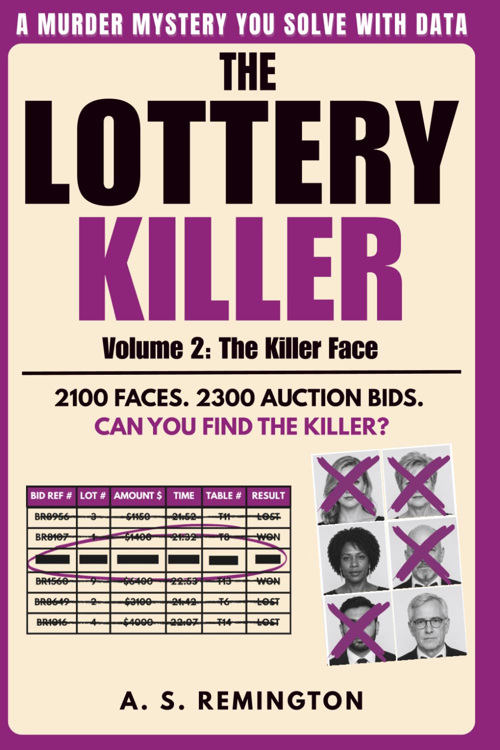 The Lottery Killer Volume 2: An Immersive Murder Mystery Logic Puzzle | Eliminate 2,100 Faces and 2,300 Bids to Find the Killer