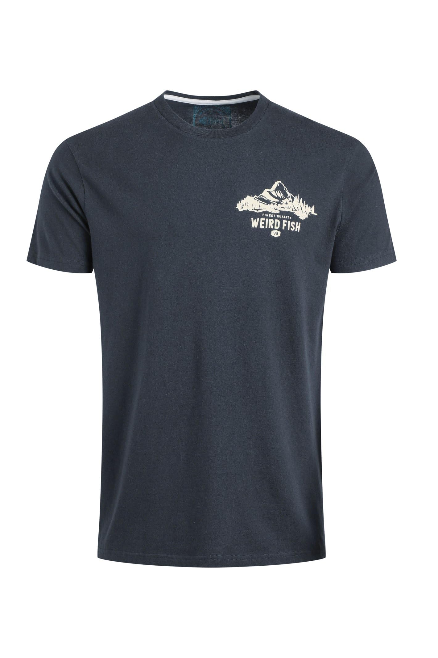 Weird Fish Men's Navy Mountain Valley Back Print Graphic T-Shirt Size S