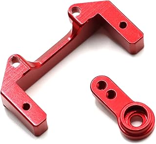 Mesimsple Alloy FCX24 Servo Mount & Servo Horn for FMS 1/24 FCX24 Servo Arm Series Upgrades Part Red