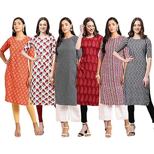 Image of Pinkmint Women's Crepe Digital Print Straight Kurta