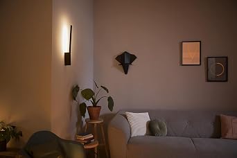 Philips Hue Liane White and Colour Ambiance Smart Wall Light LED [Black] Works with Alexa, Google Assistant and Apple Homekit