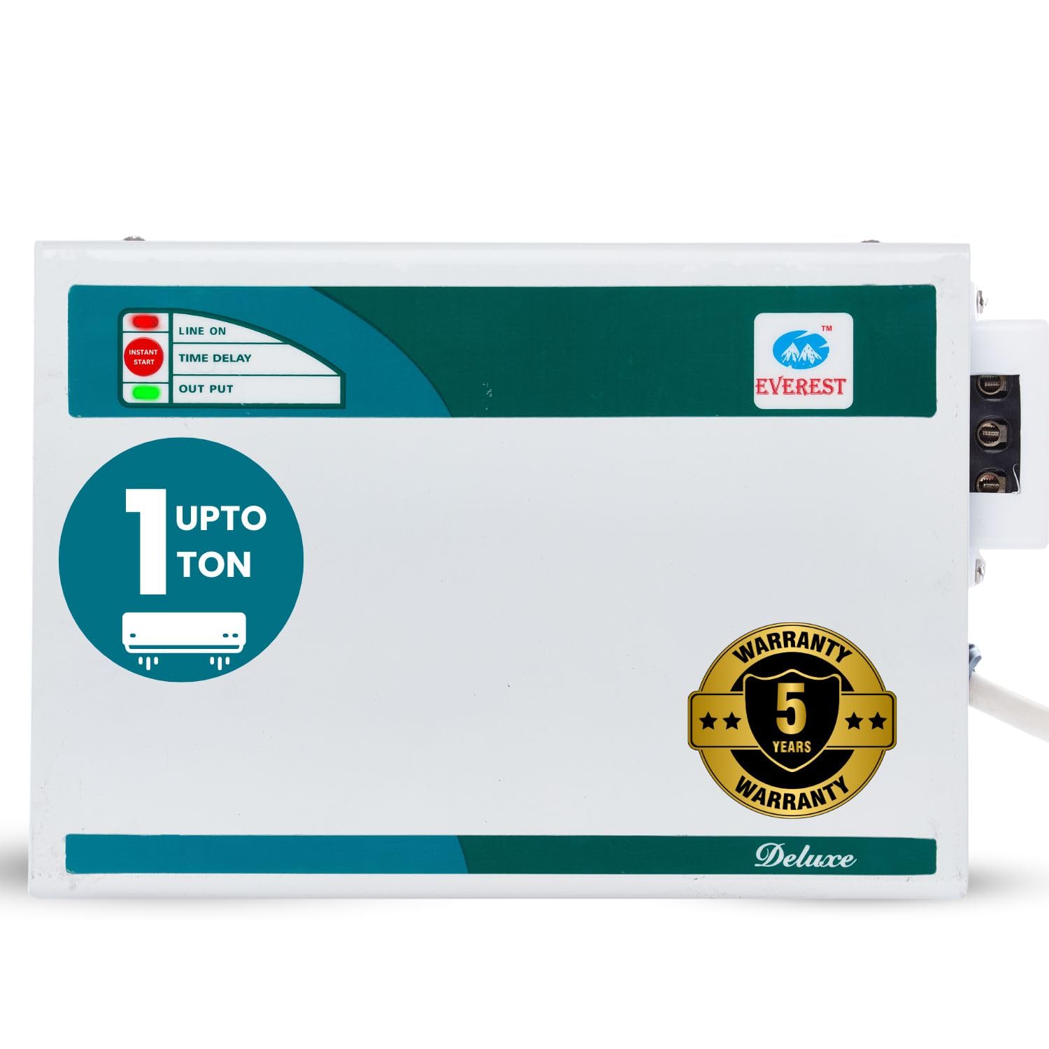 Everest EW 300 Deluxe Voltage Stabilizer Used Upto 1.5 ton AC | Convenient LED Indicator | Working Range : 170 V to 270 V | (White)