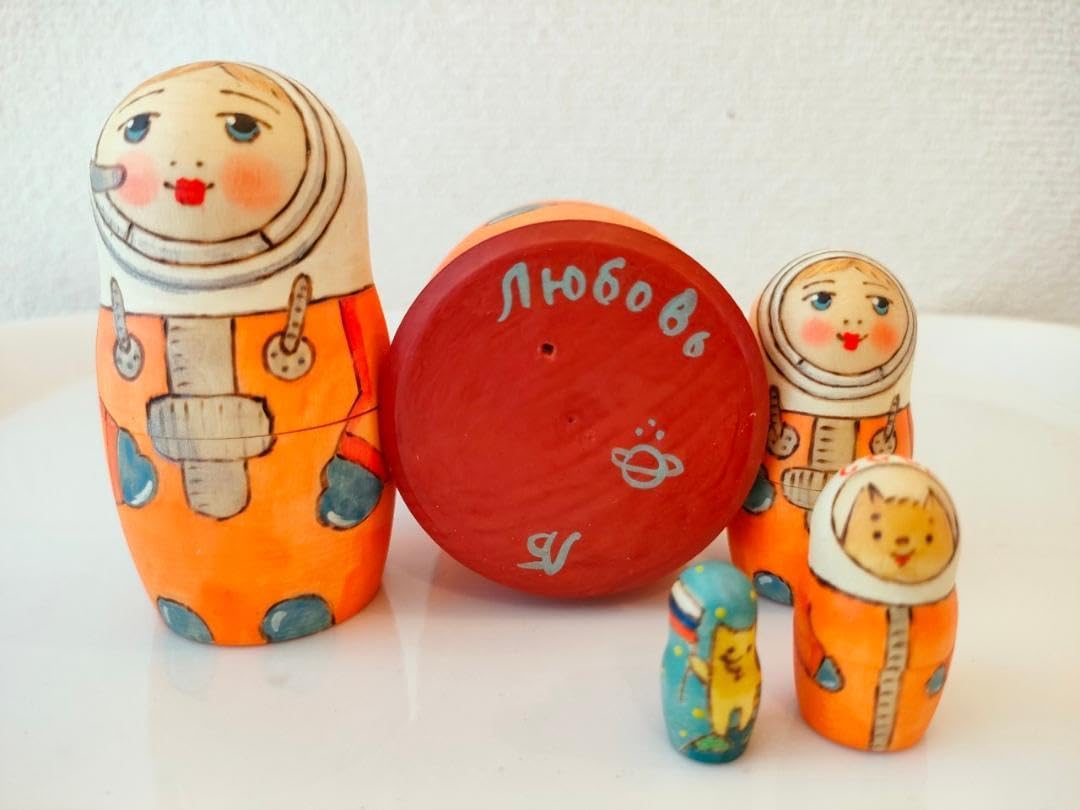 【LYH006】北欧ロシア雑貨 リューバ作のマトリョーシカ　宇宙開発 Amazon.co.jp: LYH006北欧ロシア雑貨 リューバ作の