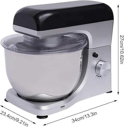 Miniatura 5 de PaNeTnya Mezclador de pie de acero inoxidable de 110 V 1000 W, mezclador eléctrico de masa de pan, 8 velocidades 4.5L4.8Qt Mezclador de pie de