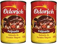 2 Latas Feijoada Enlatada Oderich Lata 420g Sem Conservantes e Sem Glutén