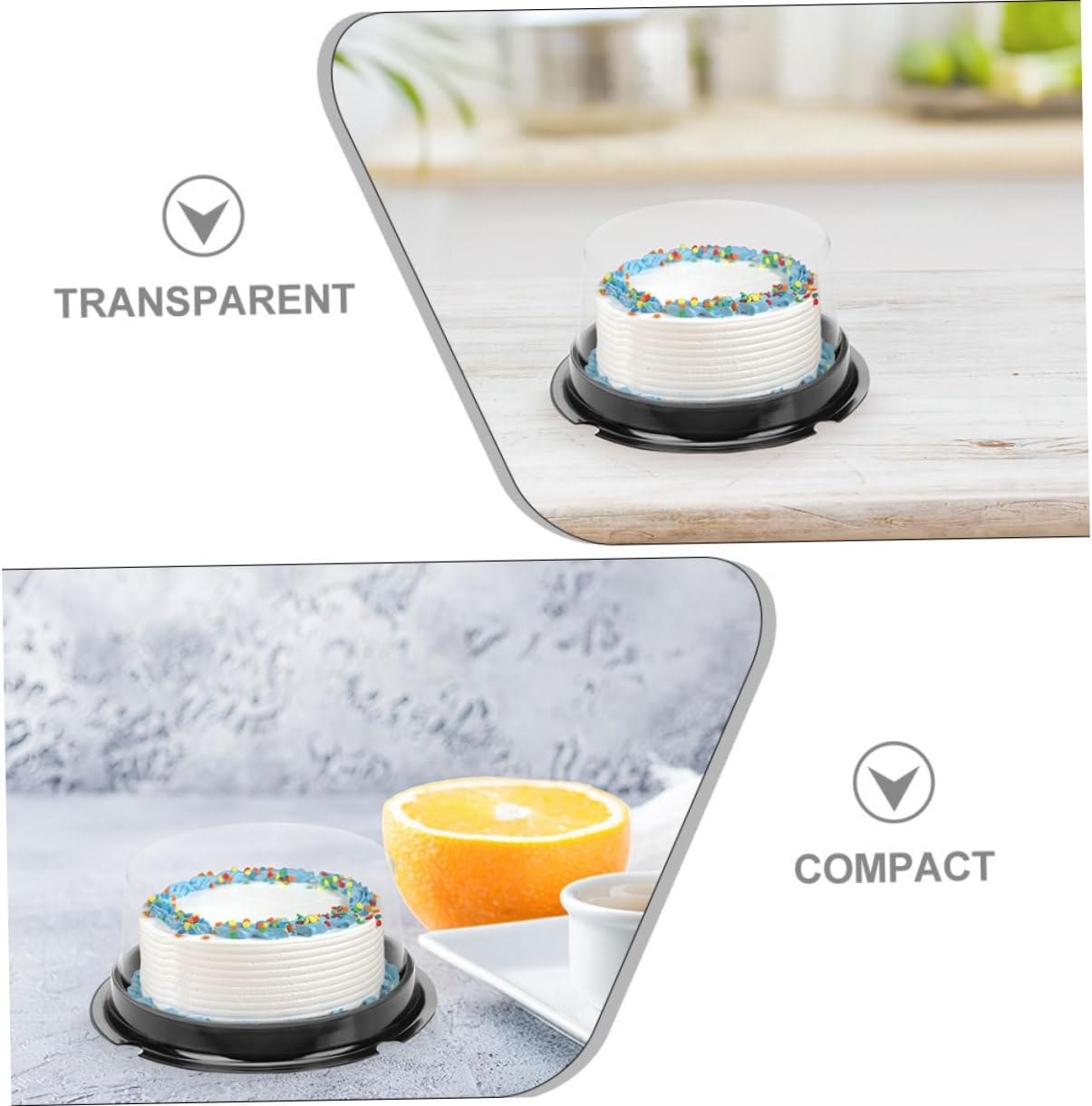 100Pcs Clear Plastic Cake Containers with Lids Small Cake Boxes Desserts Party Favor Storage and Transport