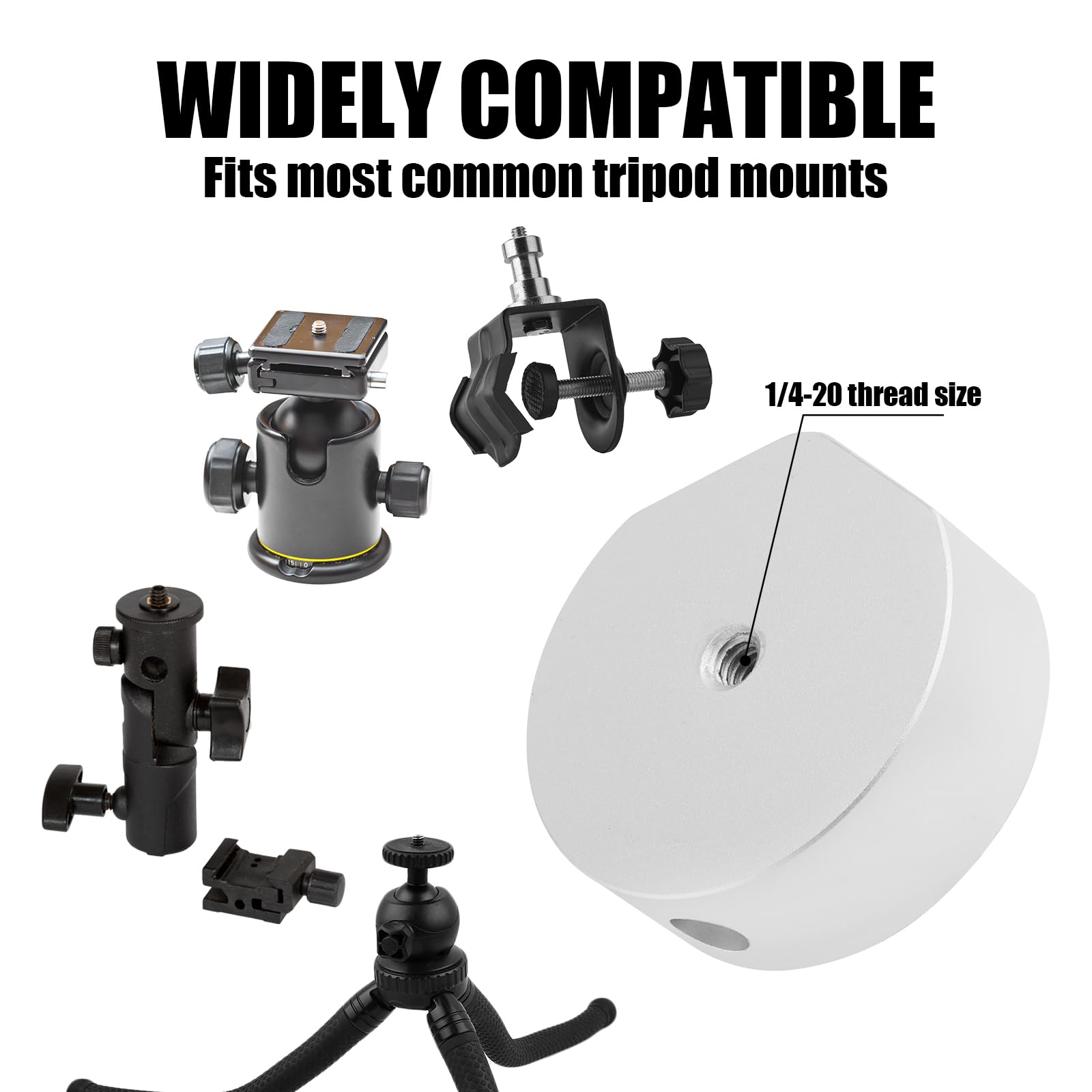Gosknor Adaptador de Trípode para Starlink Mini, Aleación de Aluminio Tripod Adapter Rosca de 1/4"-20 Piezas de Repuesto para Trípode Accesorios Compatible con Star Link Mini el Trípode