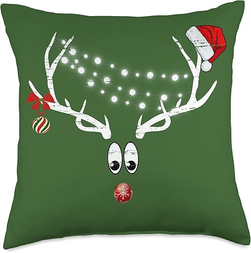 Live Outside Reno de Navidad con sombrero de Papá Noel y luces de Navidad almohada retro vintage 18 x 18 pulgadas multicolor Live Outside Reno de Navidad con sombrero de Papá Noel y luces de Navidad almohada retro vintage 18 x 18 pulgadas multicolor
