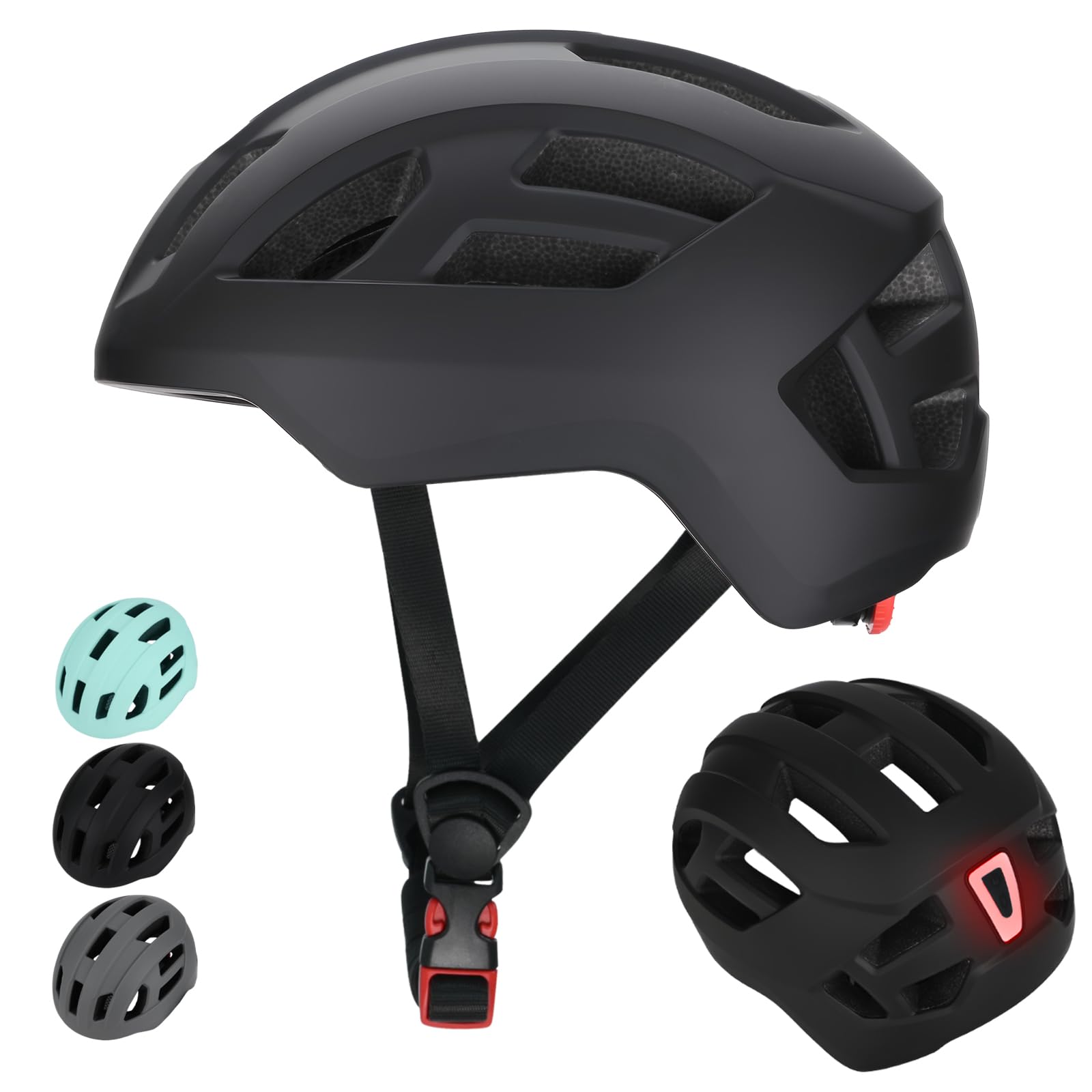 LIRENGUI Kinderfahrradhelm mit licht für Jungen Mädchen Jugendliche, Wiederaufladbares Sicherheits Rücklicht, Verstellbarer Leichtem Fahrradhelme für Multi-Sportarten