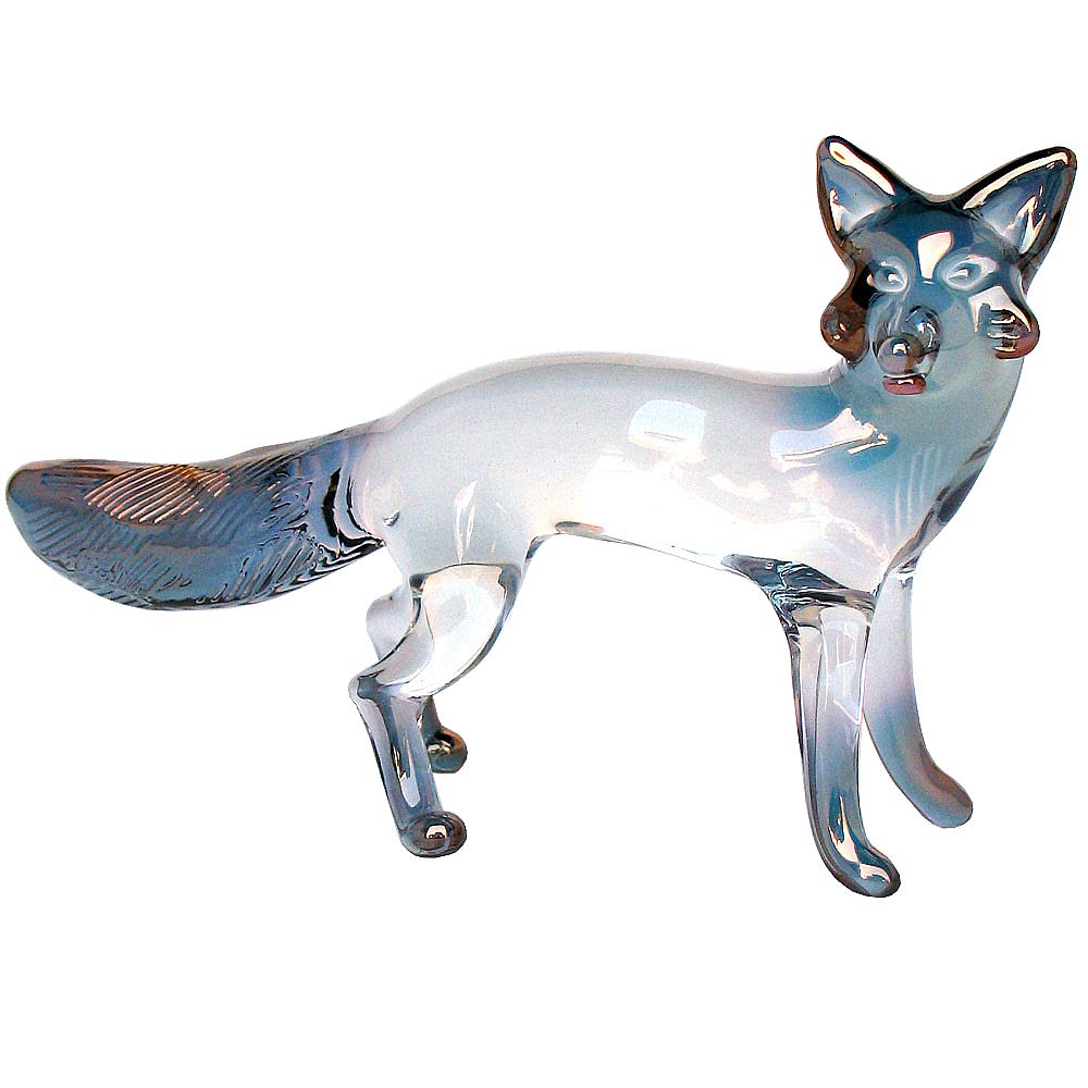 silver fox figurine