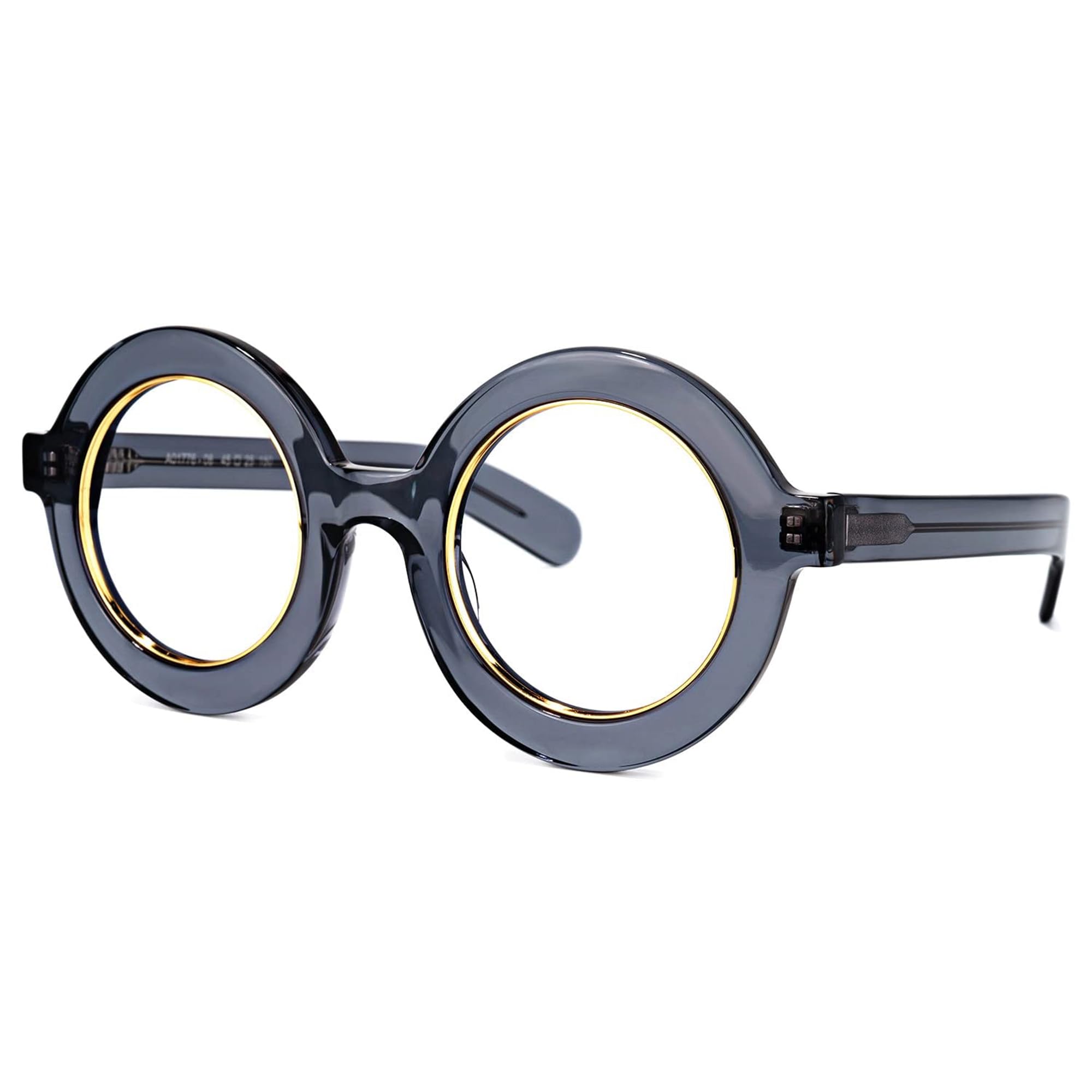 Zeelool Retro Thick Round Blue Light Blocking Glasses for Women Men Calhoun ZOA01776-08 Gray