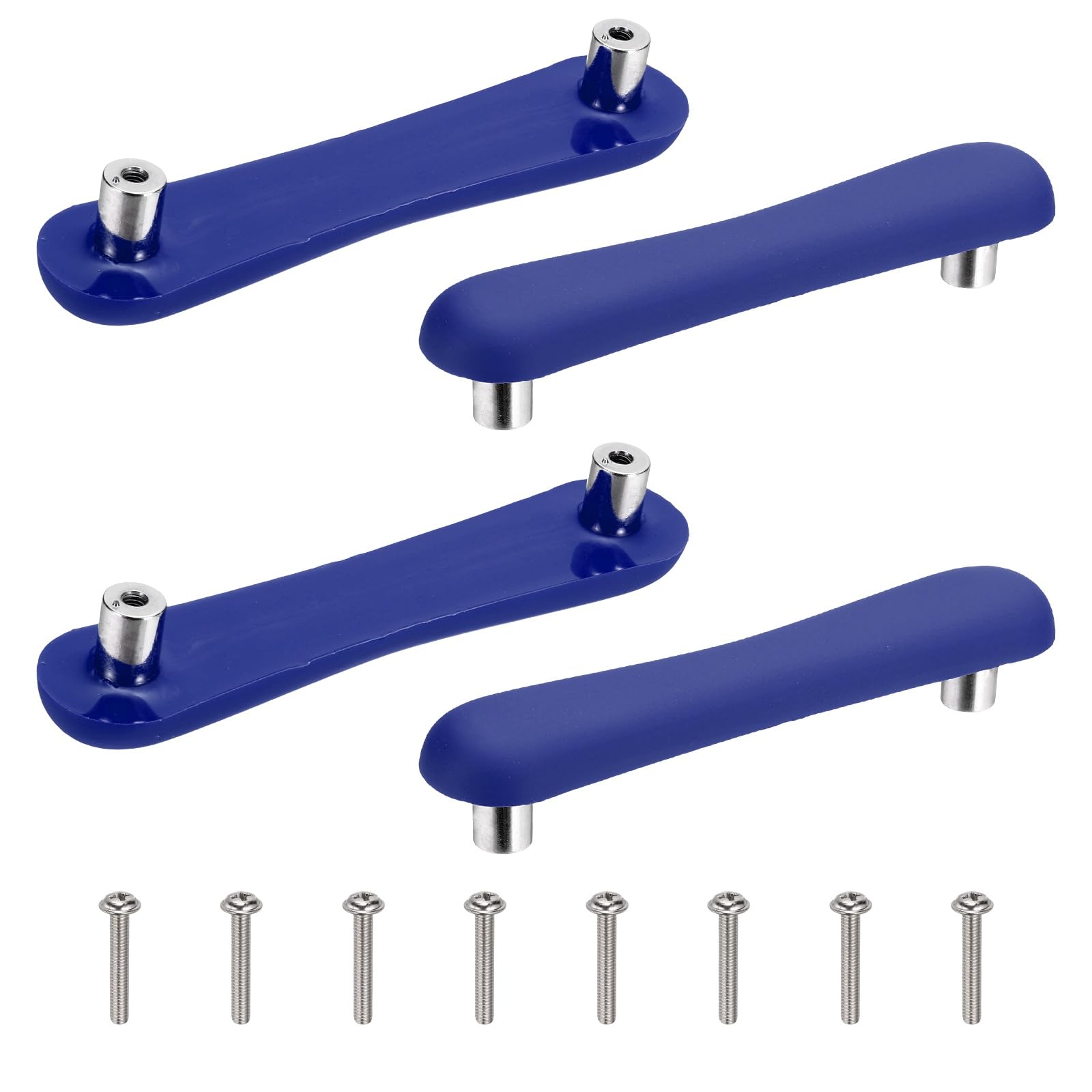 sourcing map 4 Pcs Cabinet Knobs, Long Strip Soft Silicon Cabinet Handle Double Hole Drawer Pulls with Screws Cartoon Dresser Knob for Decoration Bedroom Wardrobe Dresser Drawer Nursery, Blue