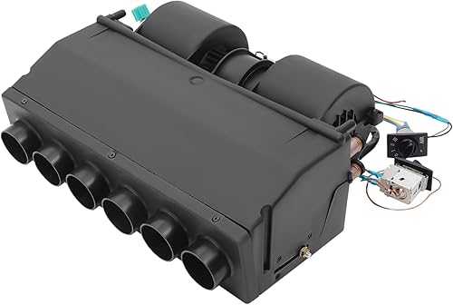 Vista 27 de Unidad de ensamblaje de evaporador de aire acondicionado y kit de calentador, 880 pies/min 137 BTU 3 velocidades AC 12 V evaporador eléctrico debajo