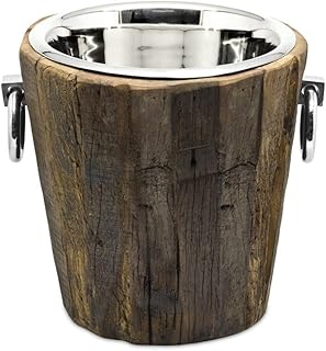 EDZARD Chłodziarka do butelek Providence, stal nierdzewna i drewno, wysokość 28 cm, waga ok. 4 kg