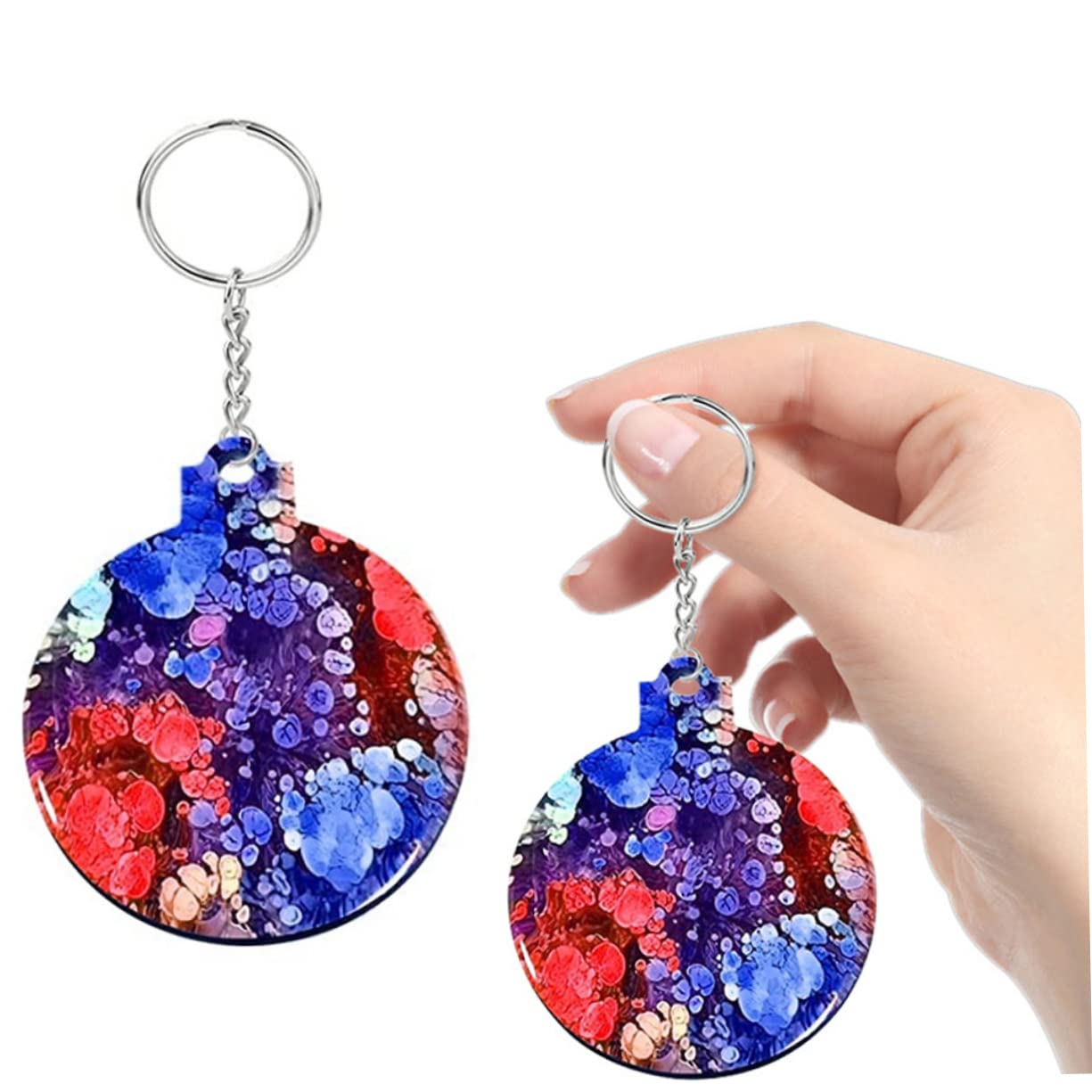 Veemoon 12 Pezzi Stampo Silicone per Decorazioni Rotonde Fai da Te Materiale Durevole e Flessibile per Ciondoli Portachiavi e Targhette Stampo Artigianale per Epoxy