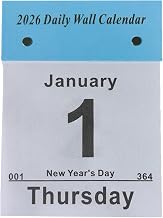 Daily Tear-Off Wall Calendar 2026, Daily Calendar 2026 Tear Off Planner, Single Day to Day Tear Off Block Planner 365 Days Jan to Dec, Hanging Organizer for Home School