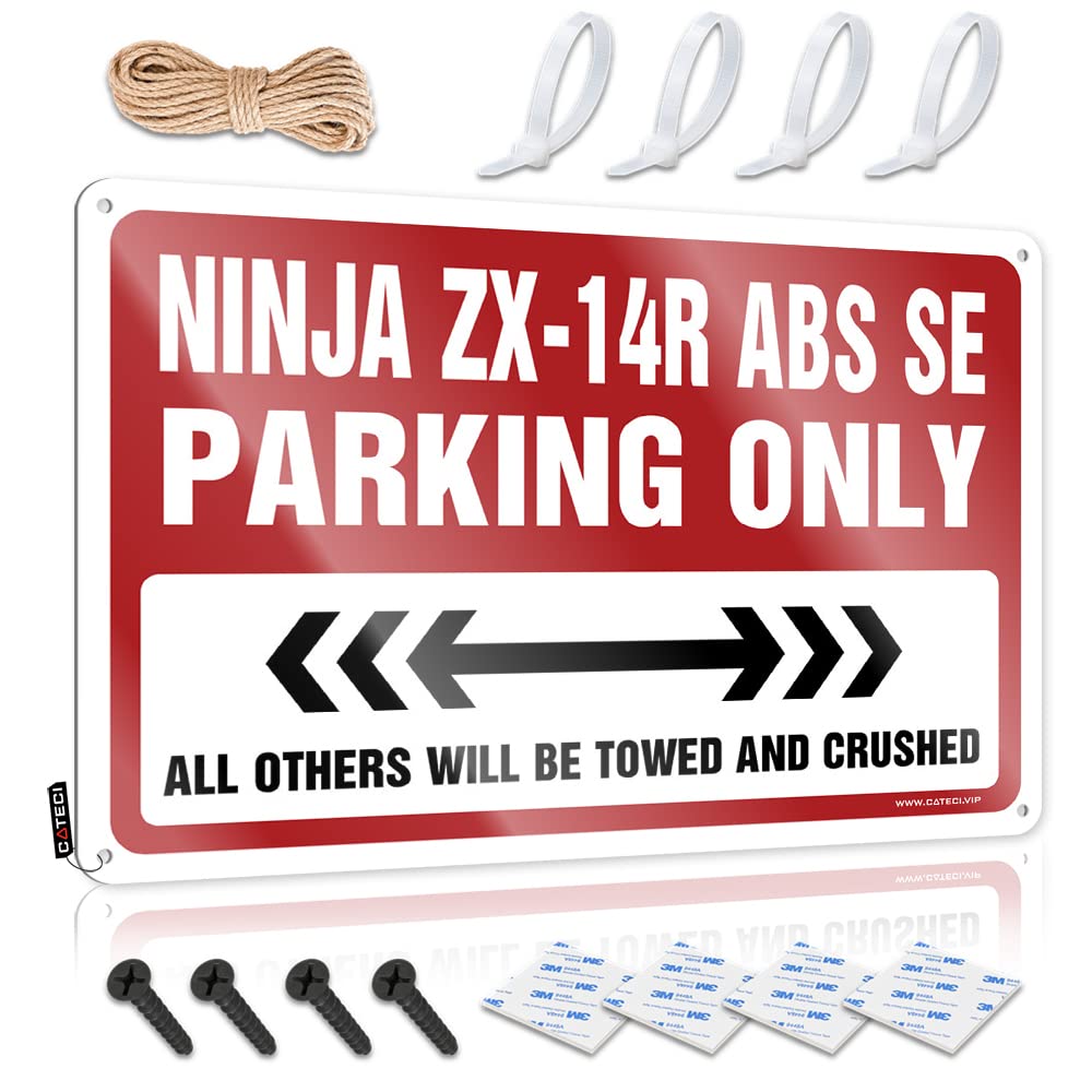 KRAZMURONGD Metal Decor For Home Bar Vintage Metal Tin Sign Ninja Zx-14R Abs Se Parking Only Tin Sign