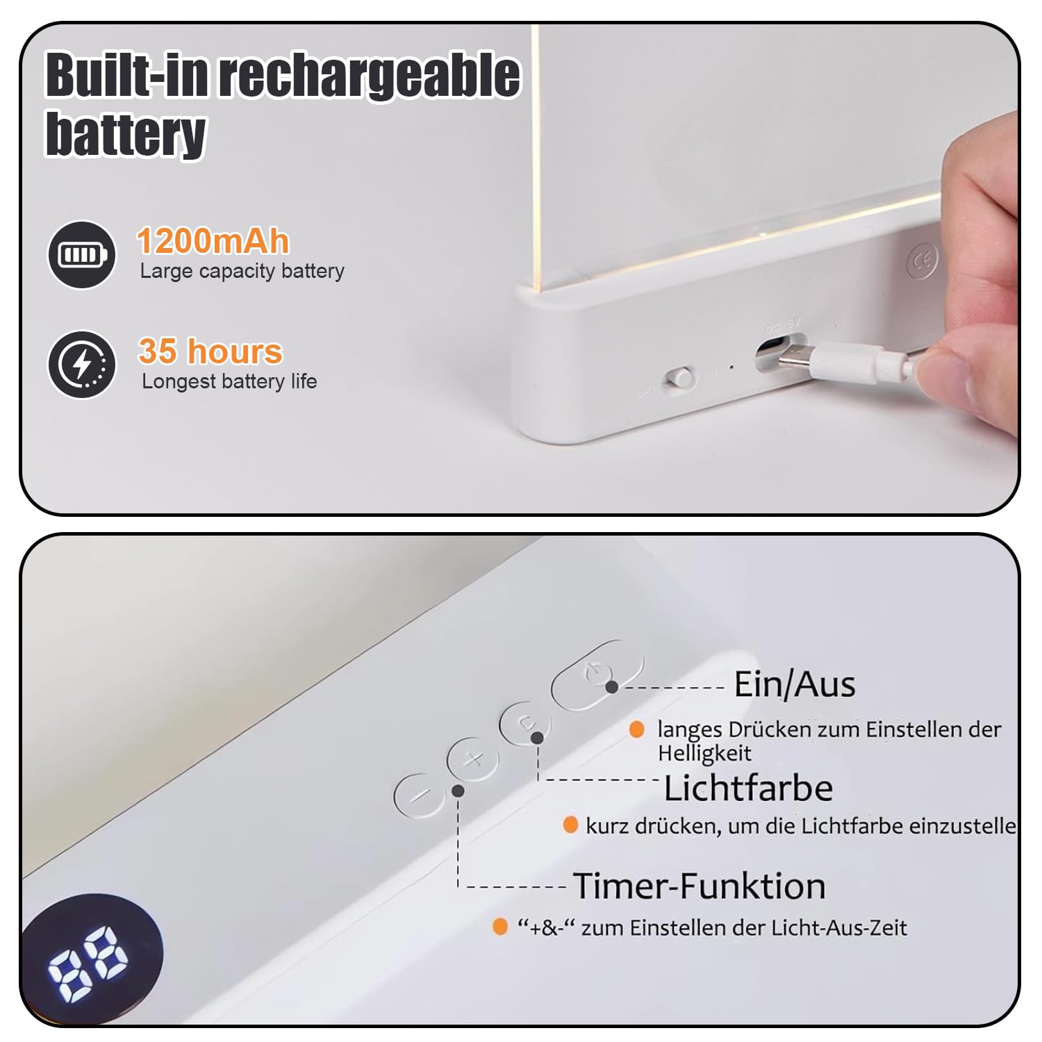 Luz Plana para Libros, Luz Para Libros De Página, Luz LED para Libros, Lámpara LED Para Página de Libro, Luz de Pantalla Plana para Leer en la Cama, Luz de lectura, para lectores, hogar, oficina (M1)