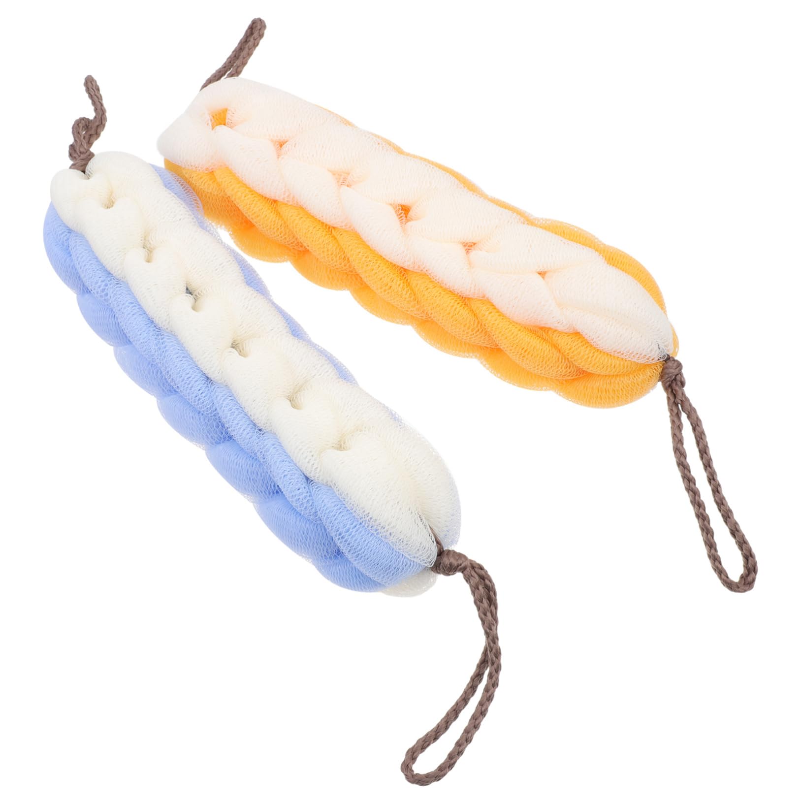 CALLARON 2Pcs Long Bath Scrubber Towels Rich Foaming Exfoliating Bath Towels for Deep Cleaning Skin Soft and Skin Friendly Design for Back Washing